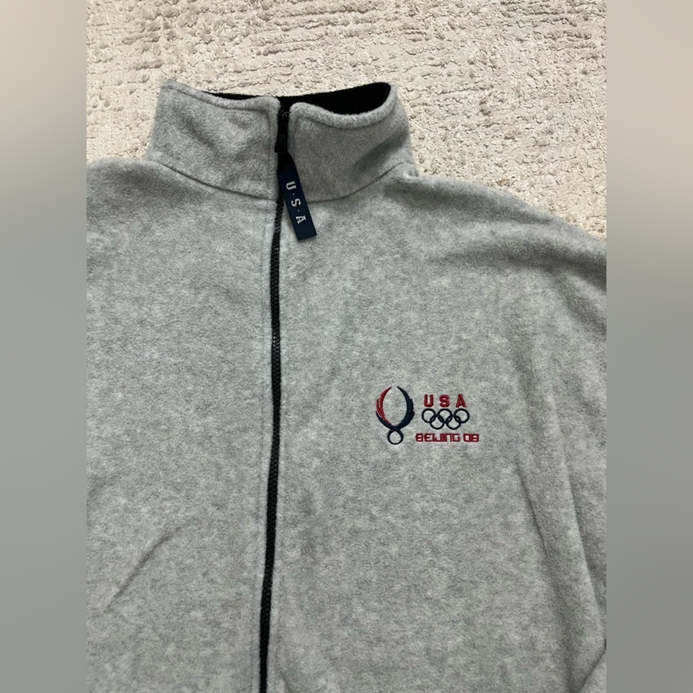 Vintage USA Beijing Olympics Full Zip Fleece Made in USA